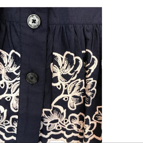 NWT Draper James Eyelet Tiered Navy Skirt Cotton sz 12 - Picture 7 of 13